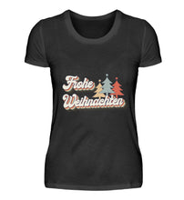 Lade das Bild in den Galerie-Viewer, FROHE WEIHNACHTEN RETROSTYLE  - DAMEN PREMIUMSHIRT
