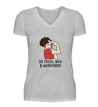 Lade das Bild in den Galerie-Viewer, SEI FRECH WILD &amp; WUNDERBAR V-NECK DAMENSHIRT
